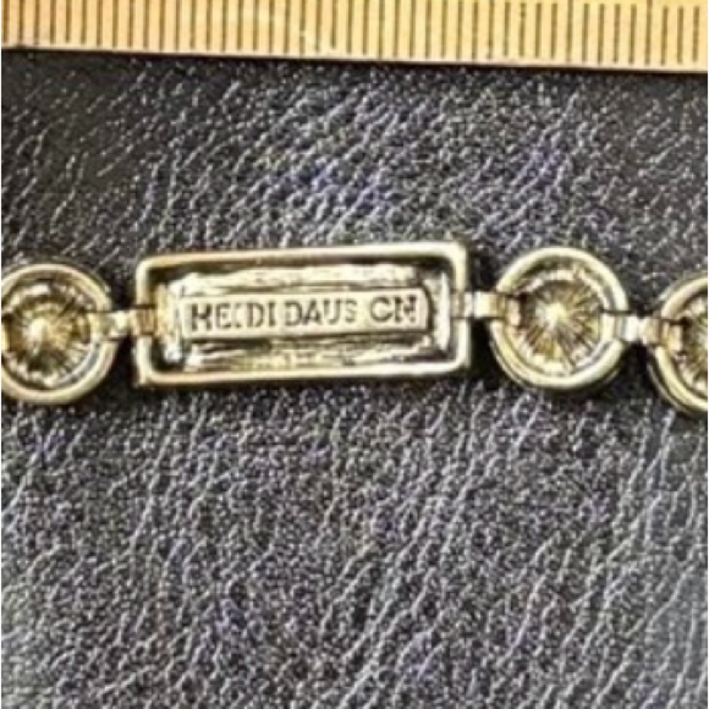 Heidi Daus Art Deco Gold and Brown Crystal Bracelet. Signed - Picture 2 of 6